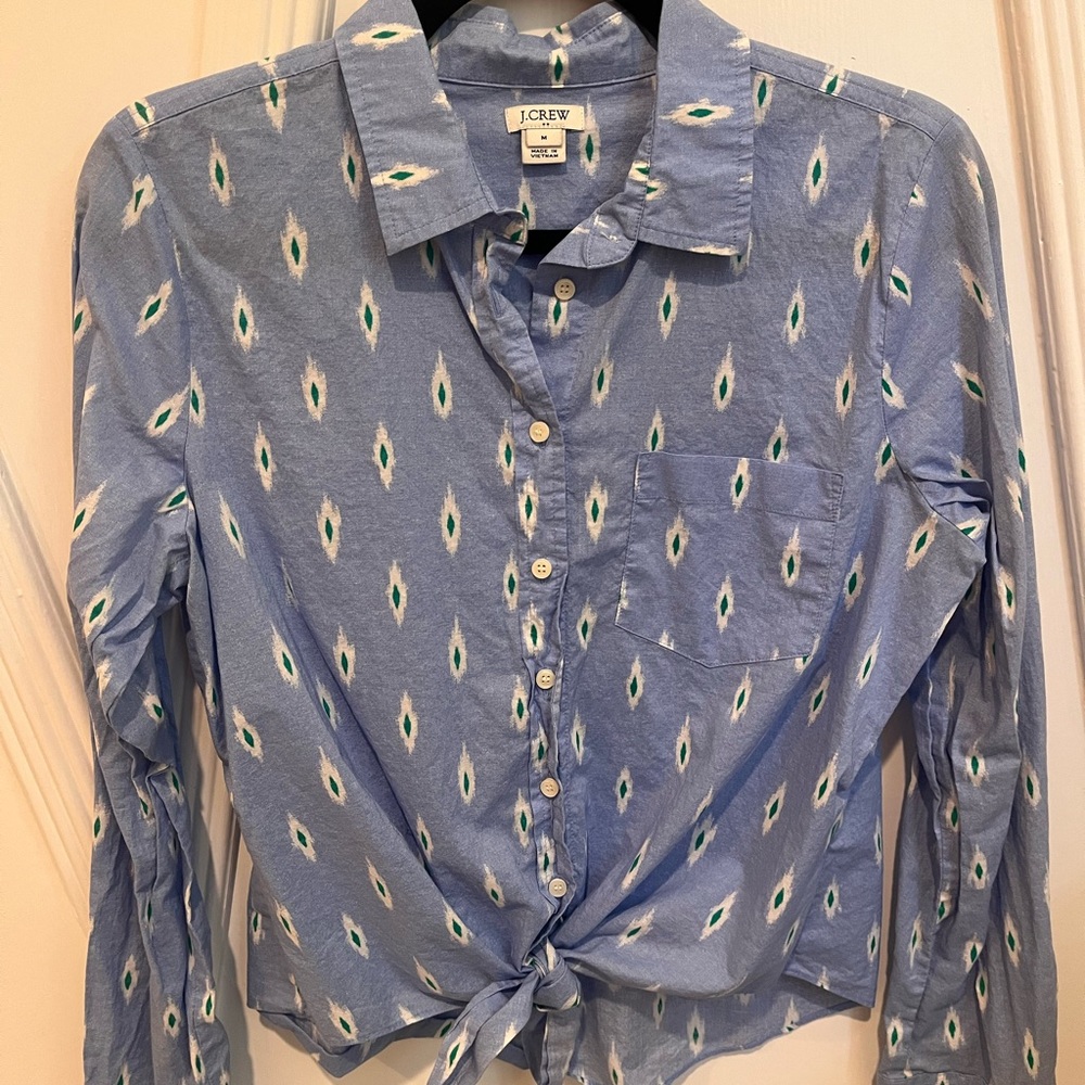 J. Crew Blue Button Down Shirt with Collar (M)